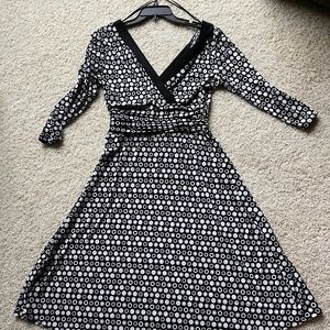 Dress Barn, black/white, FUN, nylon, dress, size 12.